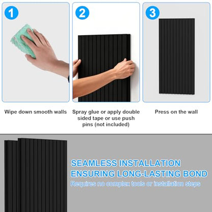 4 Pack Sound Proof Foam Panels for Walls, 48"×24"×2" Acoustic Foam Panels, High Density Black Sound Deadening Foam for Home Office Recoding Studio - color: 4Pack I-shaped