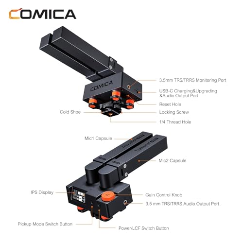 comica Traxshot Pro Super Cardioid Transformable All-in-One External Shotgun Microphone for Camera Smartphone