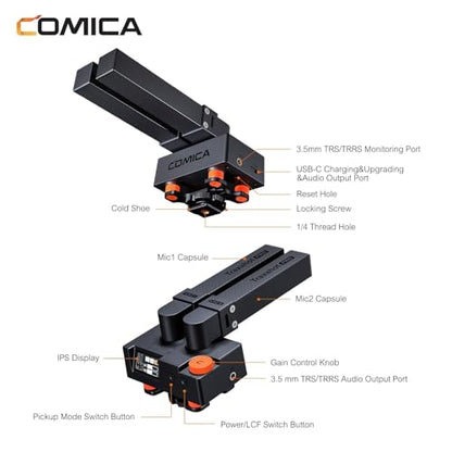 comica Traxshot Pro Super Cardioid Transformable All-in-One External Shotgun Microphone for Camera Smartphone