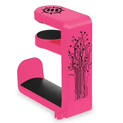 Enhance Gamer Headset Holder with 360 Degree Swivel Arm, Universal Table and Desk Clamp with Integrated Cable Storage – Pink - color: pink