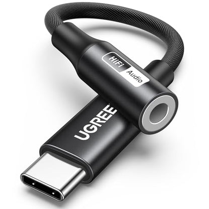 UGREEN USB C to 3.5mm Audio Adapter, Hi-Res 32bit/384KHz Type C Aux Dongle | Compatible with iPhone 17 Pro Max/17/16/15 Galaxy S26 Ultra S25 S24 S23 A55 A56 iPad Air 11/13 Pixel 10/9/8