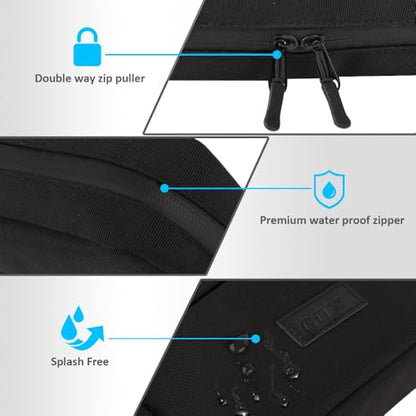 GOX Travel Cable Organizer Bag, Small Tech Pouch for Electronics, Black - color: Black