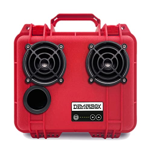 DemerBox: Waterproof, Portable, and Rugged Outdoor Bluetooth Speakers. Loud Sound + Deep Bass, 40+ hr Battery Life, Dry Box + USB Charging, Multi-Pairing Party Mode (Marooga Red, DB2) - color: Marooga Red