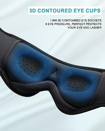 Sleep Mask with Bluetooth Headphones,LC-dolida Sleep Headphones Bluetooth Sleep Mask 3D Sleeping Headphones for Side Sleepers Best Gift and Travel Essential (Blue) - color: Blue