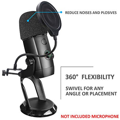 Yeti X Mic Pop Filter with Foam Windscreen - 4 Inch 3 Layers Wind Pop Screen Mask Shield and Foam Wind Cover For Blue Yeti X Mic to Improve Sound Quality by YOUSHARES