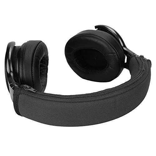 Semme Replacement Headset Earphone Cushion Headband Pad Cover for Iron M50 Soft Protein Skin Zippered Design for Noise Reduction Slip Comfort (Black) - color: Black