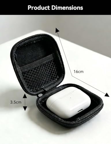 MAS CARNEY Earphone Case, Headphone Earbud Hard Protective Carrying earplug Case Bag for Wired Earphones MP3 Small Items - color: Blue, style: Square
