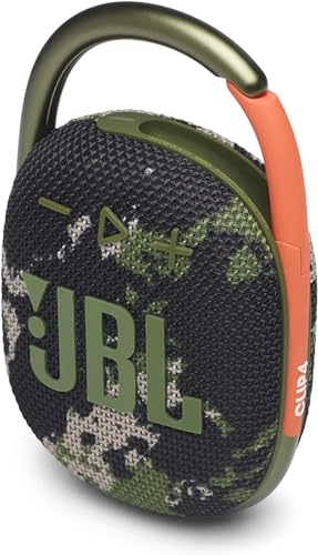JBL Clip 4 Portable Bluetooth Speaker - Waterproof and Dustproof IP67, Mini Bluetooth Speaker for Travel, Outdoor and Home, (Squad), with Cleaning Cloth