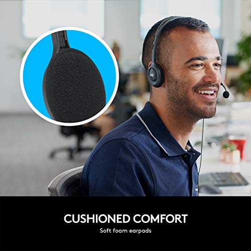 Logitech H111 Wired Headset Stereo Headphones - Black | Wired headphones, 3.5 mm audio jack, compatible with PC, Mac, laptop, smartphone, and tablet