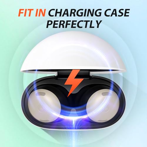 Memory Foam Tips for New Google Pixel Buds Pro 2 / Pixel Buds 2a, No Silicone Eartips Pain, Anti-Slip Replacement Ear Tips, Fit in the Charging Case, Reducing Noise Earbuds, 3 Pairs (S/M/L, Black)