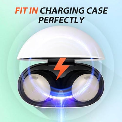 Memory Foam Tips for New Google Pixel Buds Pro 2 / Pixel Buds 2a, No Silicone Eartips Pain, Anti-Slip Replacement Ear Tips, Fit in the Charging Case, Reducing Noise Earbuds, 3 Pairs (S/M/L, Black)