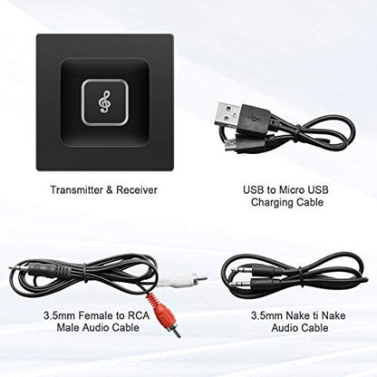 Bluetooth 5.0 Receiver Transmitter Adapter HiFi 2-in-1 3.5mm Wireless Audio Adapter Car Kit Low Latency for Headphones Speakers MP3 / MP4 iPhone TV/Home Stereo System