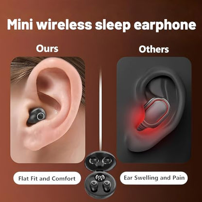 Invisible Sleep Headphones,Mini Invisible Silicone Sleep Earbuds for Side Sleepers, Noise Blocking Sleeping Headphones,Extensive Sleep Audio, Ultra Comfort for Side Sleepers,Bluetooth 5.4 (Black) - color: Black