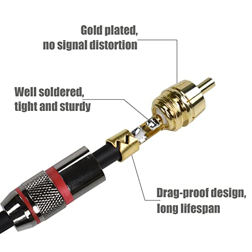 Dual RCA Male to Dual XLR Male Cable Adapter, 3.3 Feet Unbalanced L/R RCA to XLR Phono Plug Cable, Left and Right Tape Out Cord, for Mixer, Studio Monitor, Stereo HiFi Subwoofer Speaker - size: 3.3 Feet