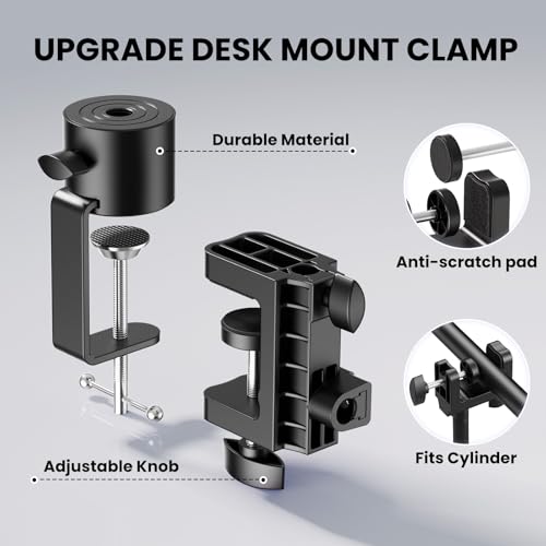 Microphone Boom Arm,Adjustable Mic Stand with 3/8" & 5/8" Adapter, Heavy-Duty Suspension Boom Arm for Streaming, Podcasting,Recording, Compatible with Blue Yeti, HyperX QuadCast, Most Condenser Mics