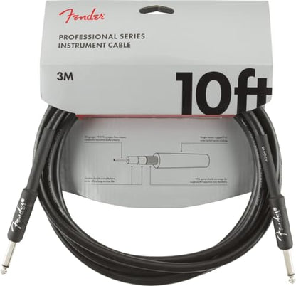 Fender Professional Instrument Cable, Guitar Cable, Anti-Kink, 10ft, Black - size: 10ft, style: Straight/Straight