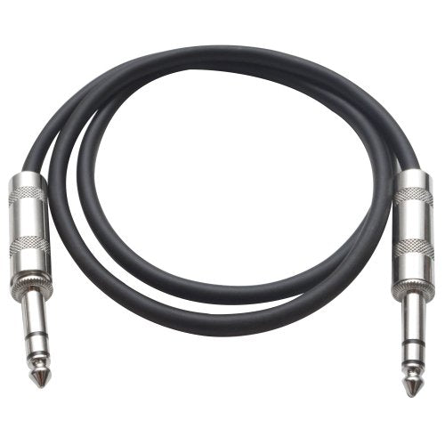 Seismic Audio - SATRX-2 - Black 2' 1/4" TRS to 1/4" TRS Patch Cable - color: Black, size: 2 Foot