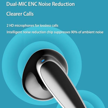 Wireless Earbuds Bluetooth 5.3 ENC Headset Low Latency Gaming Headset, TWS Stereo Wireless Headset Noise Canceling Gaming Earbuds with Microphone, IPX5 Water and Sweat Resistant, Black
