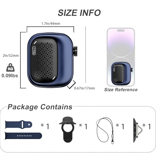 SBUSFGT Wearable Bluetooth Speaker, 43g Mini Clip-On Bluetooth Speaker, 3 Wearable Ways, 20H Playtime Dustproof Multi Pairing Stereo Speaker for Hiking, Swimming, Shower, Outdoor Activities(Blue) - color: Blue