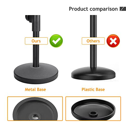 Desk AT2020 Stand, Adjustable Metal Table Mic Stand with Shock Mount for Audio Technica AT2020 AT2020USB+ AT2035 ATR2500x Condenser Studio Microphone by Frgyee - color: Mic Table Stand