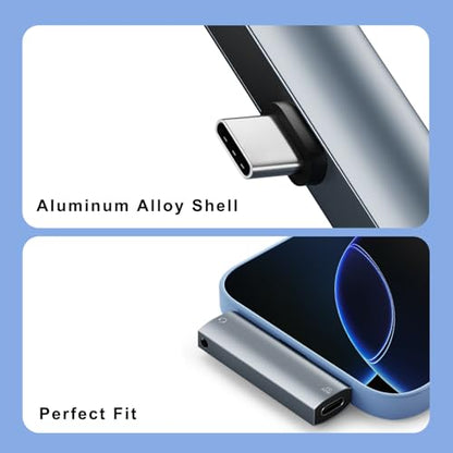 AreMe 2-in-1 USB C to 3.5mm Headphone & Charger Adapter | Type C to Aux Audio Jack with PD 60W Charging Splitter Dongle for iPhone 15/16 Series, iPad, Galaxy, Note, Pixel and More