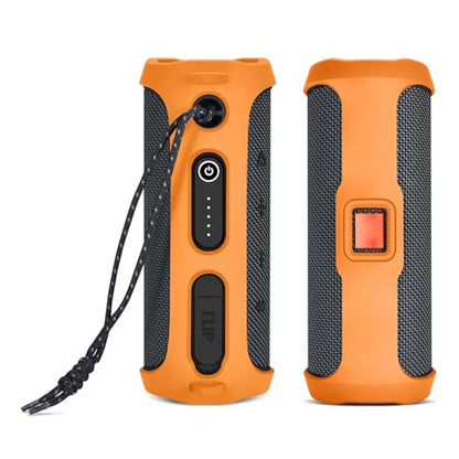 Silicone Protective Cover Frame Case Skin for JBL FLIP Essential 2 Bluetooth Speaker Shell Sleeve Hand Bag Shoulder Case Box Accessories - color: Orange