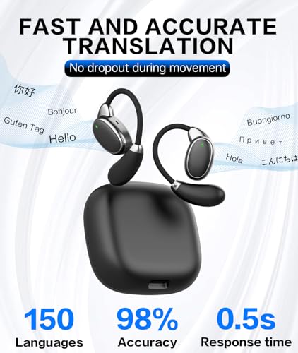AI Wireless Earbuds, Noise Cancelling & Real-Time Translator | Real-time translator supports 150+ languages, advanced noise cancelling & sound optimization, comfortable fit.