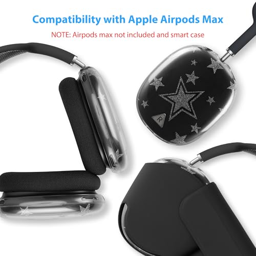 Case Cover for AirPods Max Headphones,Clear TPU Anti-Scratch Ear Cup Cover, Protective Skin Accessories for Apple AirPods Max(2024/2020) - Transparent Silver Stars - color: Transparent Silver Stars