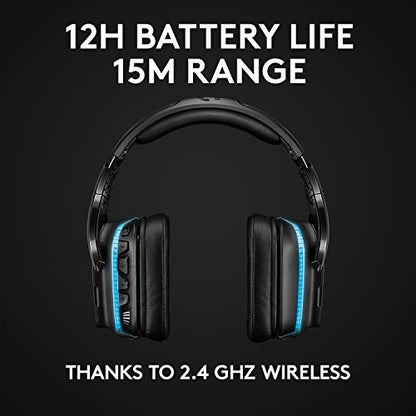 Logitech G935 LIGHTSYNC RGB Wireless Gaming Headset - Black/Blue | DTS:X, LIGHTSYNC RGB lighting