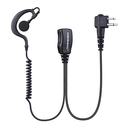 (2 Pack) Walkie Talkie Earpiece, 2-Pin 2.5mm/3.5mm G Shape Walkie Talkie Headset with PTT Mic, Compatible with Motorola Two-Way Radios