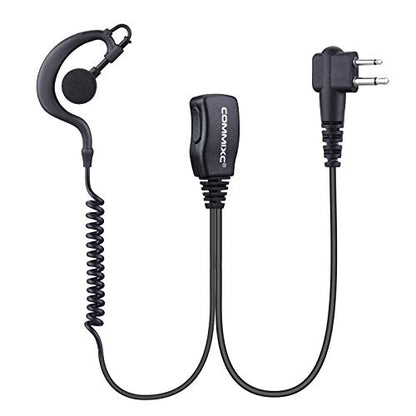 (2 Pack) Walkie Talkie Earpiece, 2-Pin 2.5mm/3.5mm G Shape Walkie Talkie Headset with PTT Mic, Compatible with Motorola Two-Way Radios