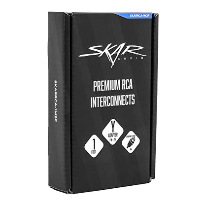 Skar Audio 1-Male to 2-Female RCA Y-Adapter (12-inches) Interconnect Cable - SKARRCA-1M2F (Pack of 2) - size: 1-Male to 2-Female Y-Adapter - 1 ft (Pack of 2)