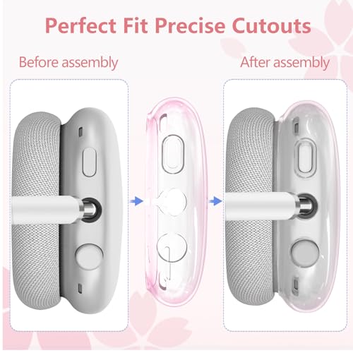 3-in-1 Case Cover for AirPods Max 2/AirPods Max Headphones, Apple AirPod Max Accessory Protective Cover, Headband/Silicone Ear Pad/Ear Cups Covers, Anti-Scratch and Sweat-Proof - color: Schwarzes Basispulver