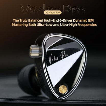 KZ Vader Pro in Ear Monitor, HiFi IEM Earbuds | 6DD, Enhanced Bass & High Resolution, Wide Frequency, Premium Sound Standard, Detachable Cable, 3.5mm Jack no Mic - style: Standard no microphone