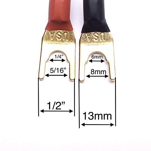 CNCESS Female Banana Jack to Spade Plug for Speaker Cable (Large Spade) - size: Large Spade