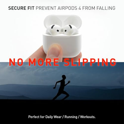 Grip Antislip AirPods 4 Stickers – Secure Fit Tips for Apple AirPods Pro 2/4/3 – Ultrathin, Skinsafe Adhesive – Fits in Charging Case – Workout Stability & Comfort – 25 Replacement Covers