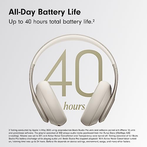 Beats Studio Pro - Wireless Bluetooth Noise Cancelling Headphones - Sandstone (Renewed) - color: Sandstone