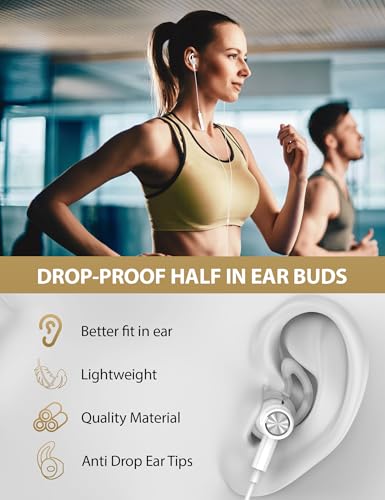 iMangoo for Apple Lightning Headphones MFi-Certified Wired Earbuds White | Magnetic Larger Ear Buds Earphones with Anti-Drop Tips Corded Headset Cord for iPhone 14 Plus 13 Pro Max 12 Mini 11 XS XR 8
