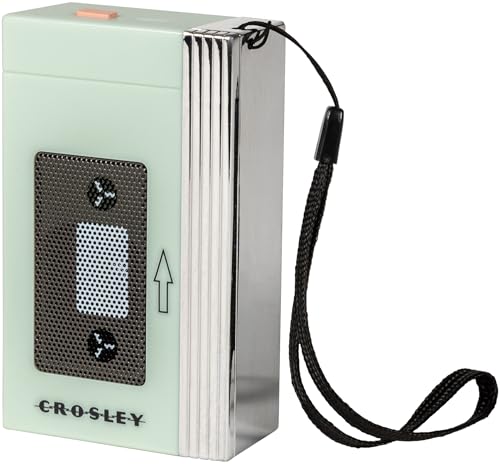 Crosley CR3047A-MT Mini Retro 80s Portable Bluetooth Speaker, Mint | Retro 80's-Inspired Design, Speaker Only - Does Not Play Cassette Tapes, Bluetooth In, Rechargeable Lithium-Ion Battery - color: Mint
