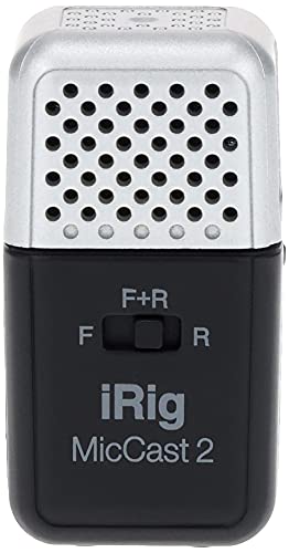 IK Multimedia iRig Mic Cast 2 mini Vocal Microphone with Front, Rear, Omni Recording, for Podcast, Video, Streaming and More - Compatible with iPhone, iPad, Android and All Popular apps - style: iRig Cast 2