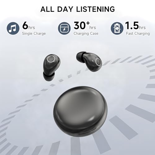 Invisible Sleep Headphones,Mini Invisible Silicone Sleep Earbuds for Side Sleepers, Noise Blocking Sleeping Headphones,Extensive Sleep Audio, Ultra Comfort for Side Sleepers,Bluetooth 5.4 (Black) - color: Black