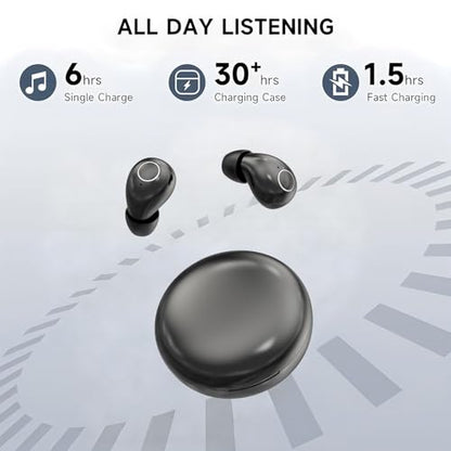 Invisible Sleep Headphones,Mini Invisible Silicone Sleep Earbuds for Side Sleepers, Noise Blocking Sleeping Headphones,Extensive Sleep Audio, Ultra Comfort for Side Sleepers,Bluetooth 5.4 (Black) - color: Black