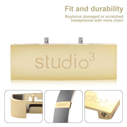 Studio 3 Hinge Headband Connector Replacement Metal Repair Parts Compatible with Beats Studio 3.0 Wireless Over-Ear Headphones Repair Kit (Gold) - color: Gold
