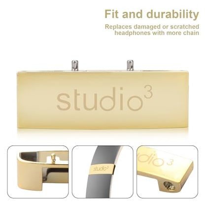 Studio 3 Hinge Headband Connector Replacement Metal Repair Parts Compatible with Beats Studio 3.0 Wireless Over-Ear Headphones Repair Kit (Gold) - color: Gold