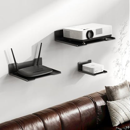 Heavy Duty Steel Floating Shelves, Wall Mounted Shelves for Mini Speaker,Mini Cable Box, Space-Saving Storage Shelf for Living Room, Bedroom & Office (1PCS 5.7" x 4.72") - size: 1PCS 5.7" x 4.72"