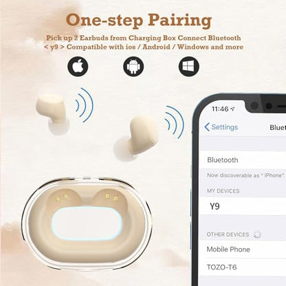 Xmenha Mini Invisible Small Bluetooth Earbuds Sleeping for Small Ears Low Profile Tiny Hidden Discreet Smallest Earbuds for Work Sleep Ear Buds Invisible Headphones Buds - color: Nude