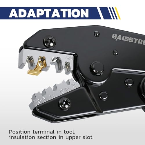 haisstronica 360 PCS Brass Open Barrel Spade Connector, 3 Widths | Dual-Crimp Wings for Wire and Insulation Grip, 2.8/4.8/6.3mm, Auto, Trailer and Marine Wiring, Speaker Wire Connectors - size: 360