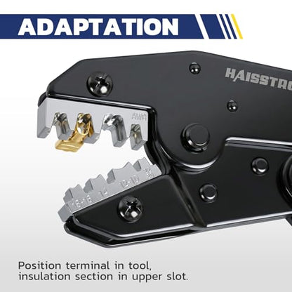 haisstronica 360 PCS Brass Open Barrel Spade Connector, 3 Widths | Dual-Crimp Wings for Wire and Insulation Grip, 2.8/4.8/6.3mm, Auto, Trailer and Marine Wiring, Speaker Wire Connectors - size: 360