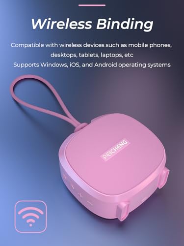 PEICHENG Speaker, Small Portable Bluetooth Wireless IPX5 Waterproof Shower Speaker,Loud Stereo Sound Deep Bass,TWS Paire, RGB Lights,Long Playtime for Outdoor Party, Great Gift,1PC(Pink) - color: Pink