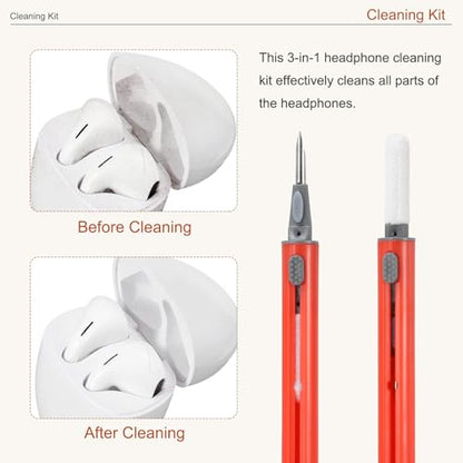 4PCS Earphone Cleaner Kit - Ultra Portable Multi-Function Cleaner Kit Soft Brush for Bluetooth Earphones Case Cleaning Tools, Red - color: Red